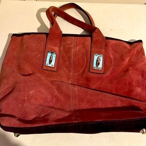 Pink & Purple suede purse